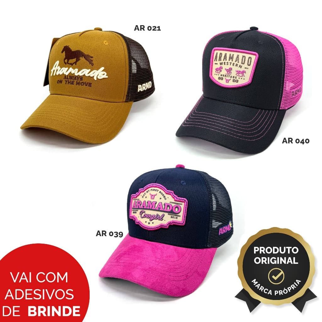 Boné Country Trucker Tela  Aba Curva Bordado Premium | ARAMADO ENVIO IMEDIATO