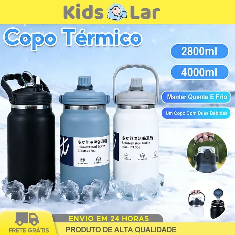 Caneca Garrafa Copo Térmica  304 Inoxidável 2800/4000ml Com Tampa Capacidade Generosa