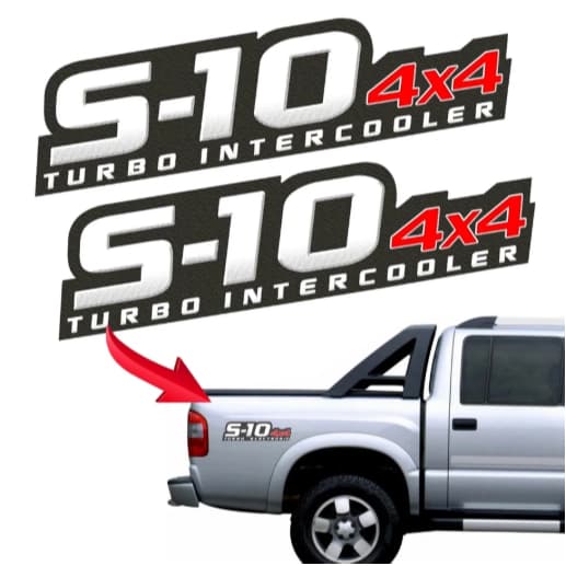 Adesivo S10 4x4 Turbo Intercooler Aço Escovado