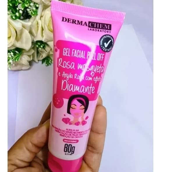 Gel facial Rosa Mosqueta Argila Rosa peel off Dermachem