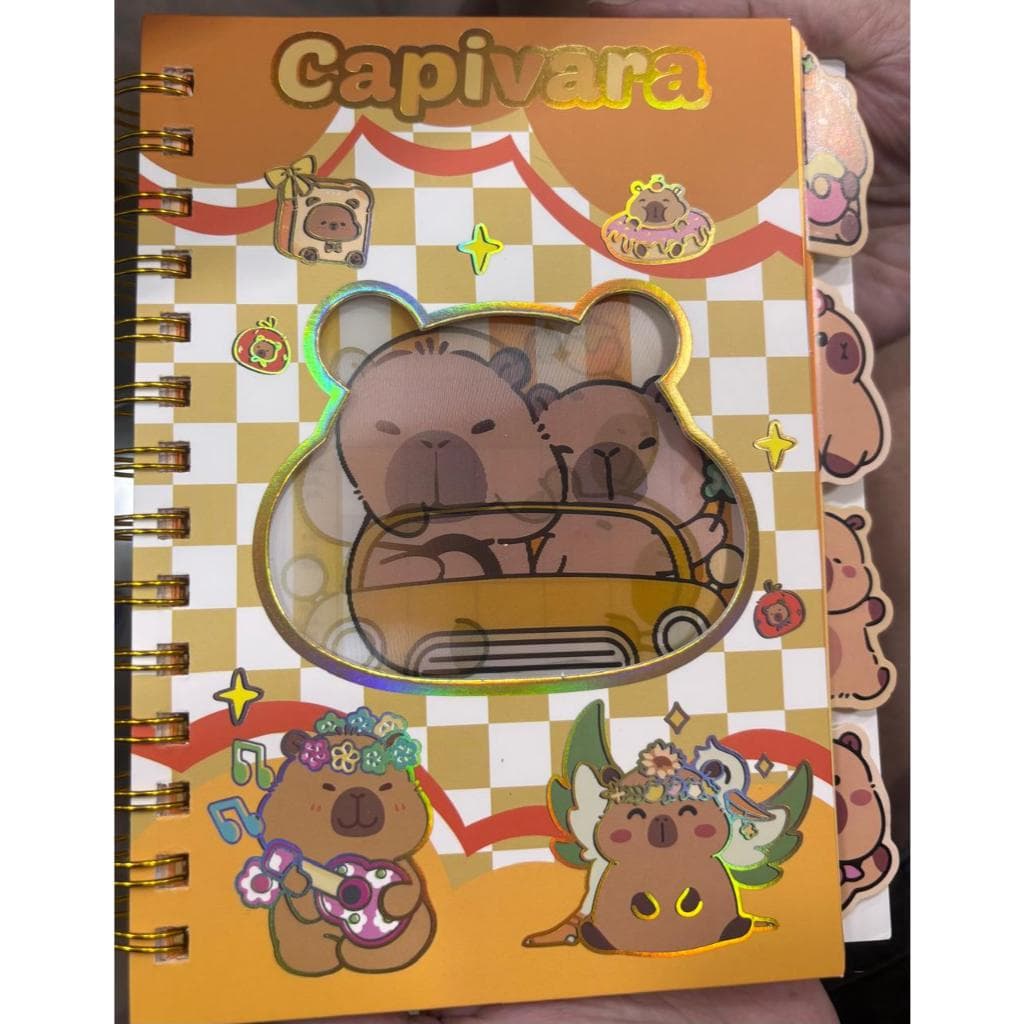 Caderno Tema Capivara com folhas reposicionáveis