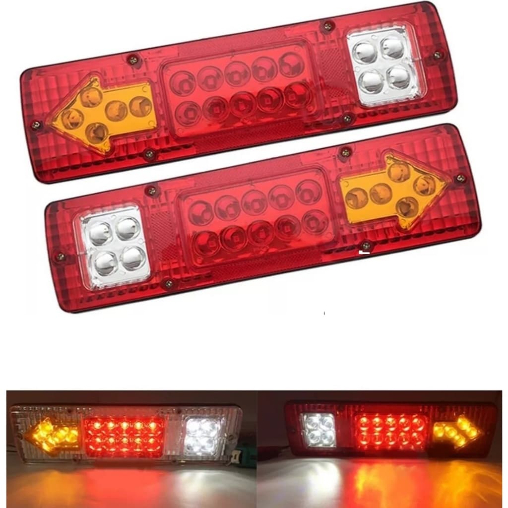 Par Lanterna led Sinaleira Luz Ré freio seta  Para  Reboque e carretinha bau