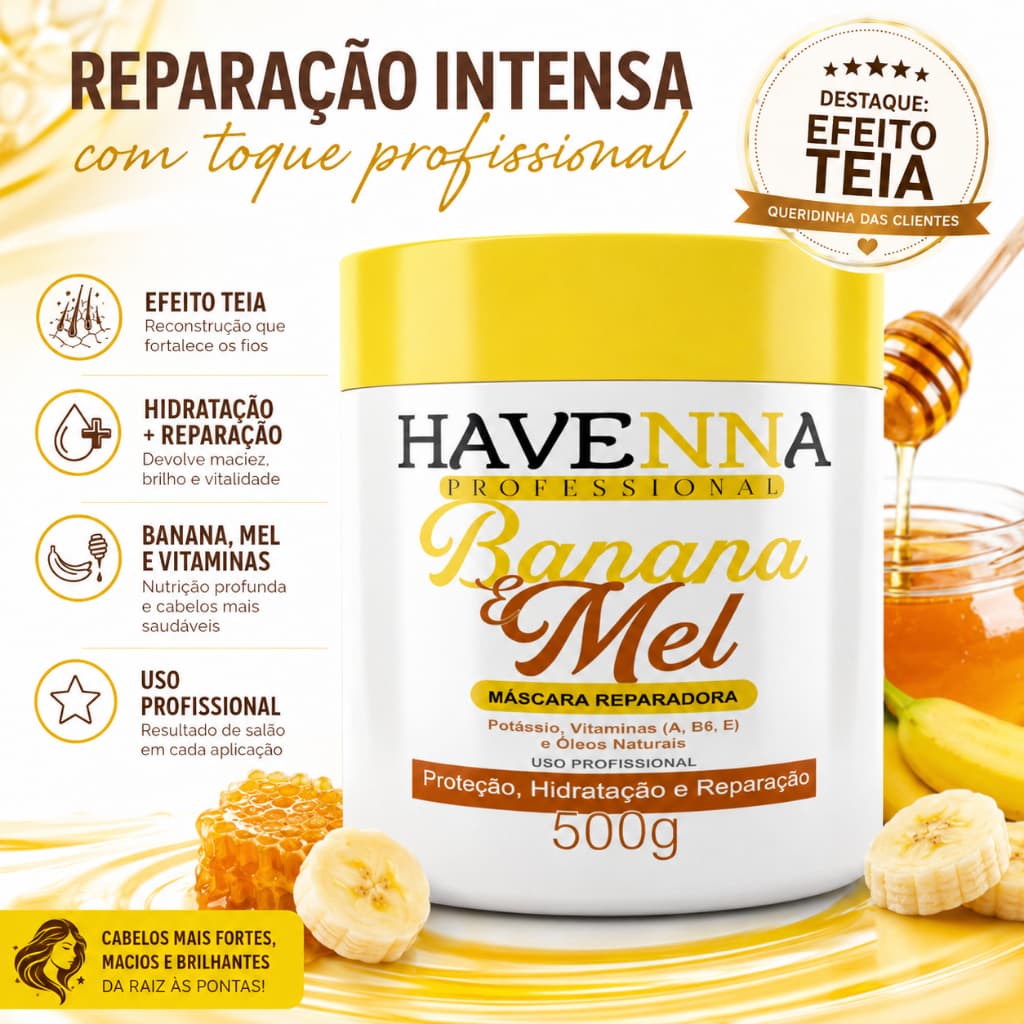 Mascara de Hidratação Banana com Mel 500g