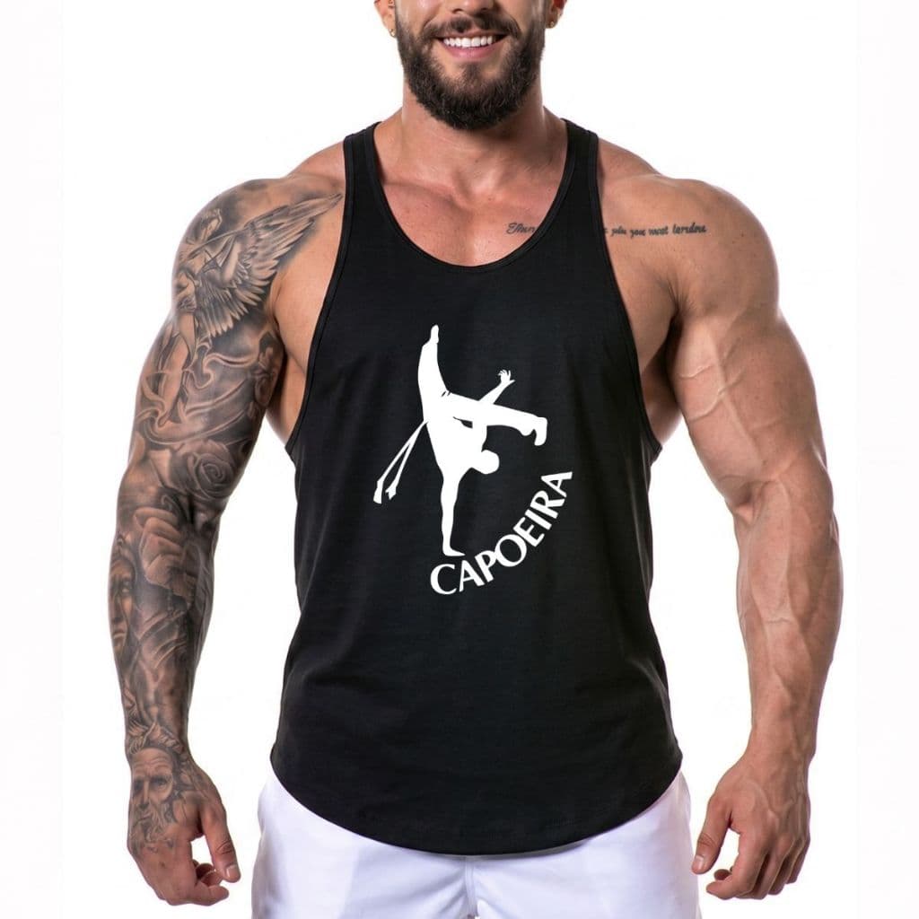 Camiseta Regata Academia Blusa Capoeira Modelo Bodybuilder