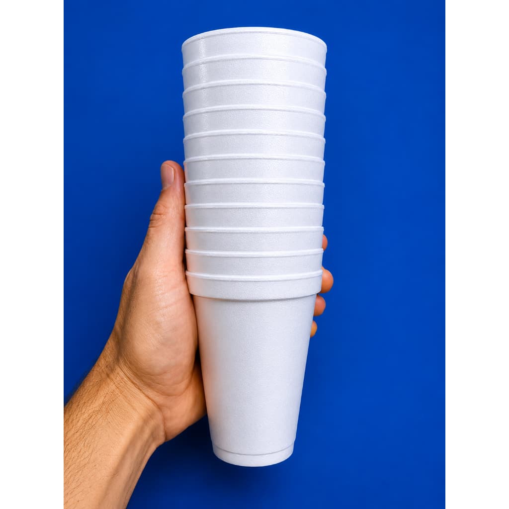 25 Unidades Copo Isopor Descartável Térmico Resistente Bebidas Quentes e Geladas(Escolha o Tamanho)