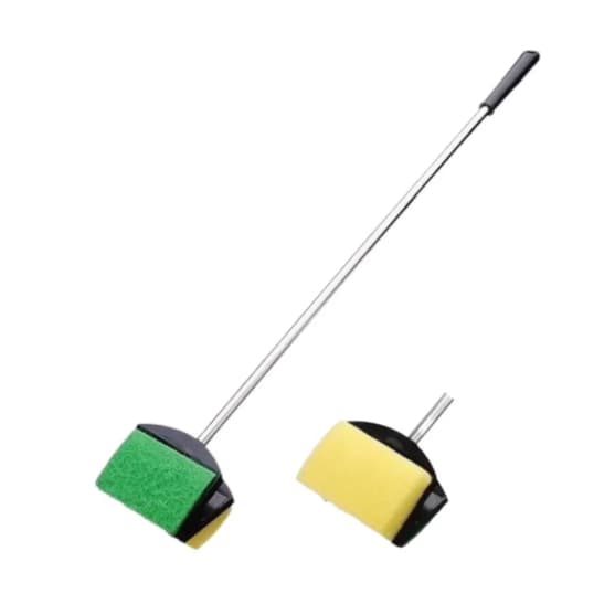 Limpador Esponja E Raspador Com Cabo Metal Para Aquarios