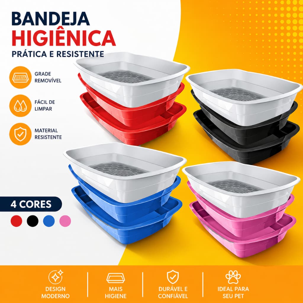Bandeja Caixa Areia Gato Higienica Furba Promoção Barato Reforçada  Apartamento Casa Cães Gatos