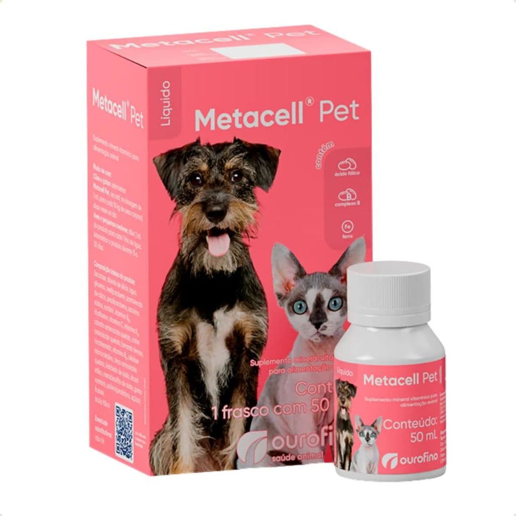 Suplemento Vitamínico Metacell Pet 50ml Ouro Fino