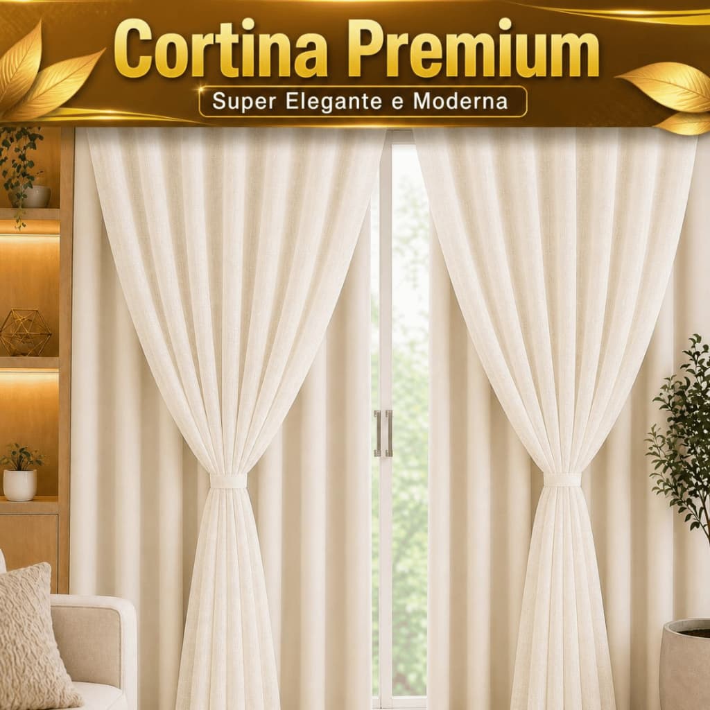 Cortina Premium 6,00m Blecaute Blackout Tecido Sala Quarto Ilhós Luxo