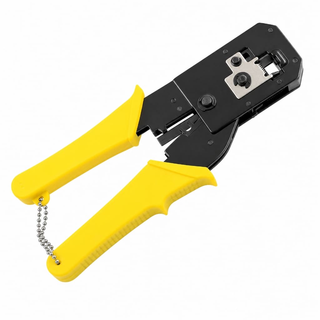 Alicate Crimpador RJ45 RJ11, Crava Corte e Descasca Cabo Rede, Aço SK5, 6P/8P