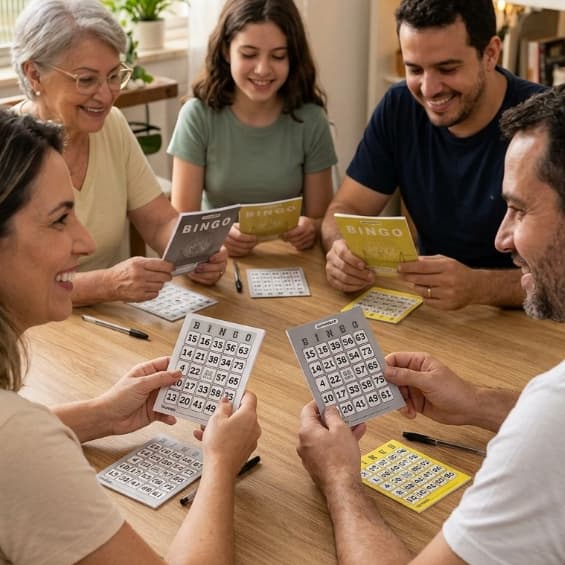 Cartela Bingo Animativa 96 Folhas Amarela/Cinza Papel Resistente Festa e Eventos