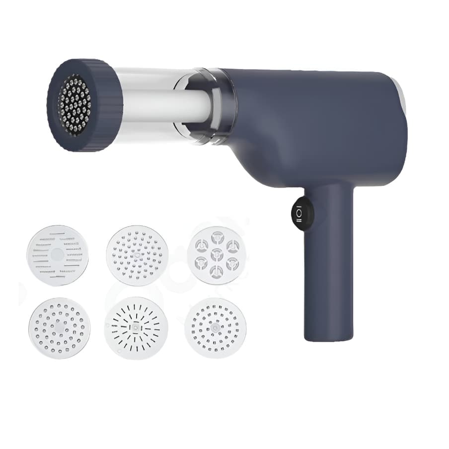 Máquina de Macarrão Automática 6 Moldes Massas Portátil Prensa Elétrica Casa Cozinha Comida
