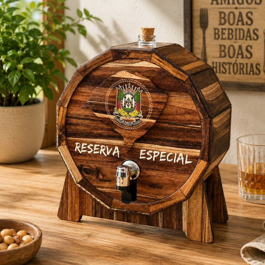 Pingômetro MDF Com Garrafa 800ml Decoração Rústica Churrasqueira Área Gourmet