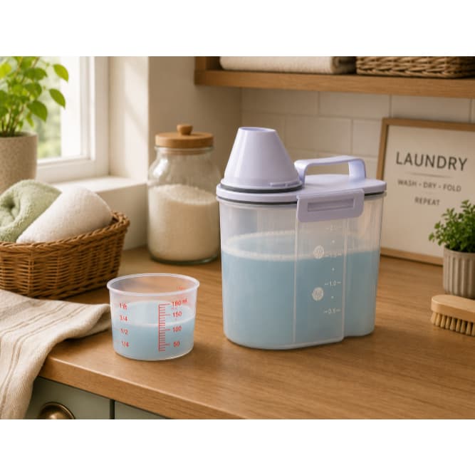 Pote Hermético Com Copo Medidor Dispenser Organizador Dosador Multiuso Porta Mantimentos 2L 1,5L