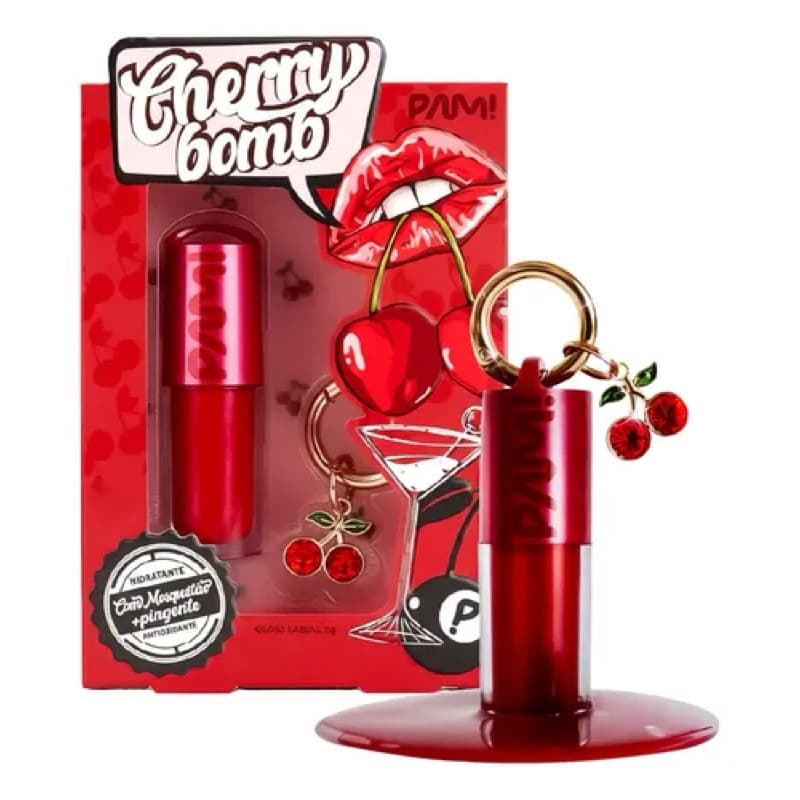 Gloss Labial Cherry Bomb 5g - Brilho Laqueado e Hidratação Intensa