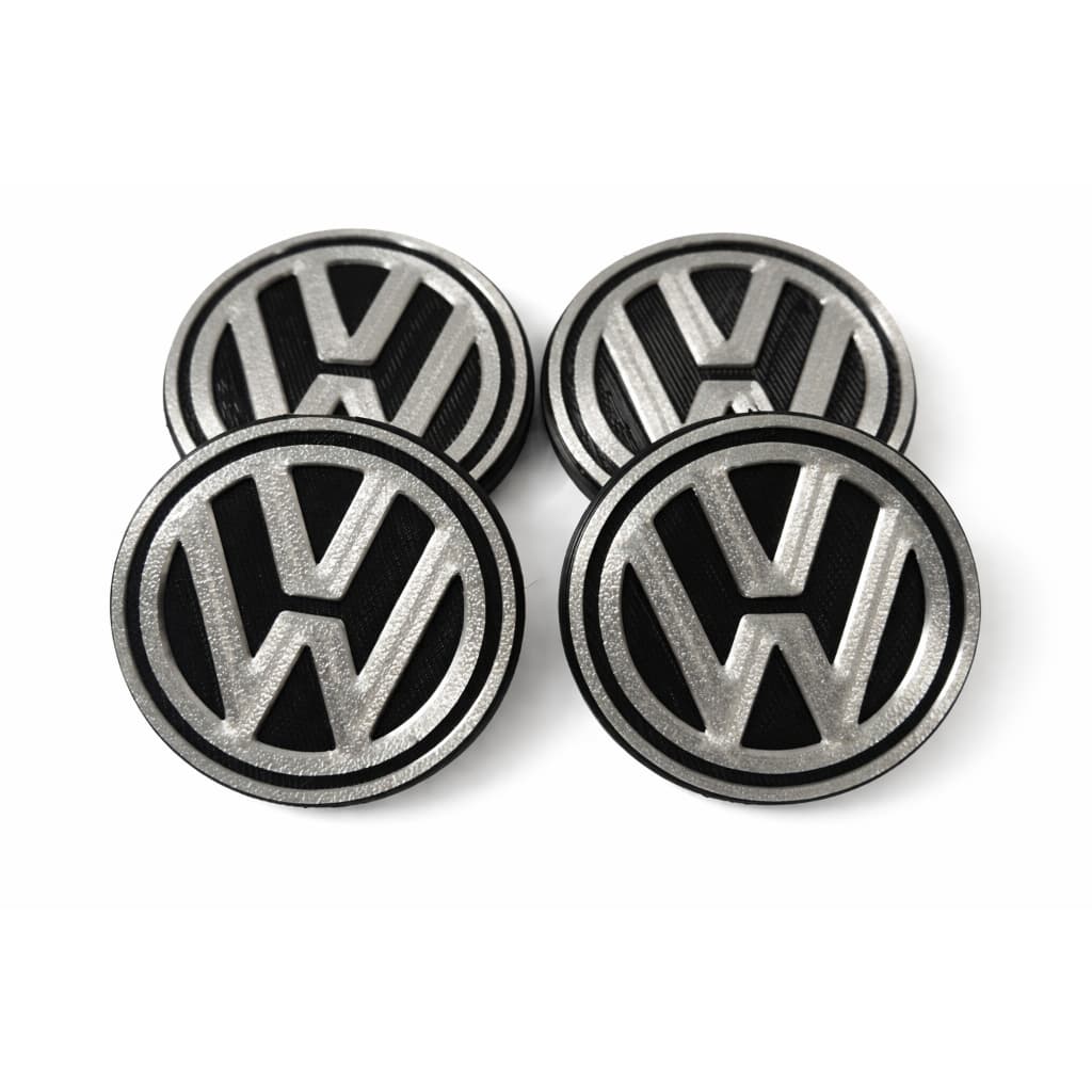 Jogo Calotinha Miolo Centro Roda Calota Vw Prateado Volkswagen 51mm