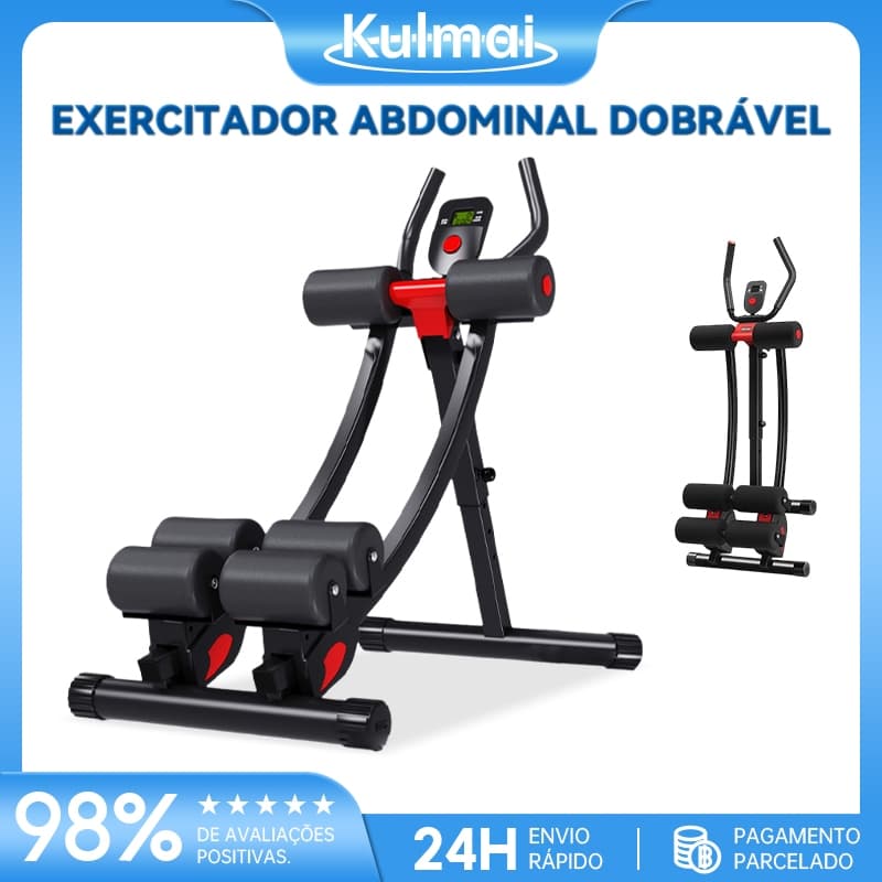 Aparelho Abdominal Dobrável com Visor Inteligente Integrado – Treino em Casa