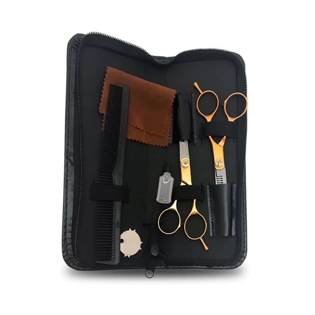 Kit 2 Tesouras de Cabelereiro Profissionais: Clássicas, de Aço Inoxidável para Cortar Cabelo