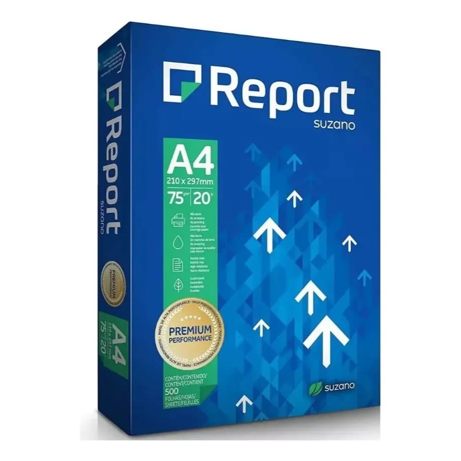 Papel Sulfite Premium A4 75g 500 Folhas Report Branco Alta Qualidade Impressão e Escritório