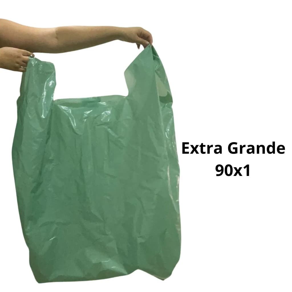 20 Sacola Plastica Extra Grande Verde 90x1 Mt