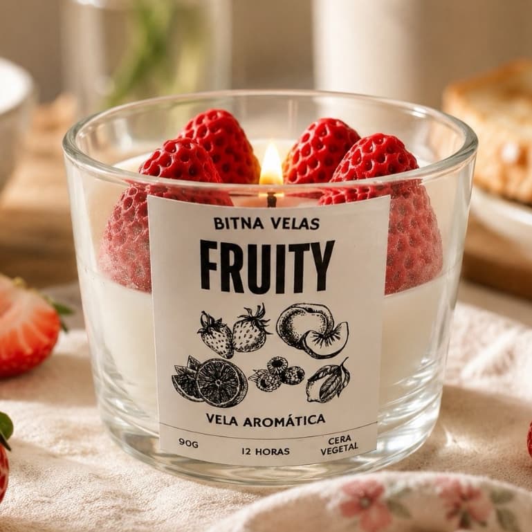 Vela Aromática de Morango Perfumada