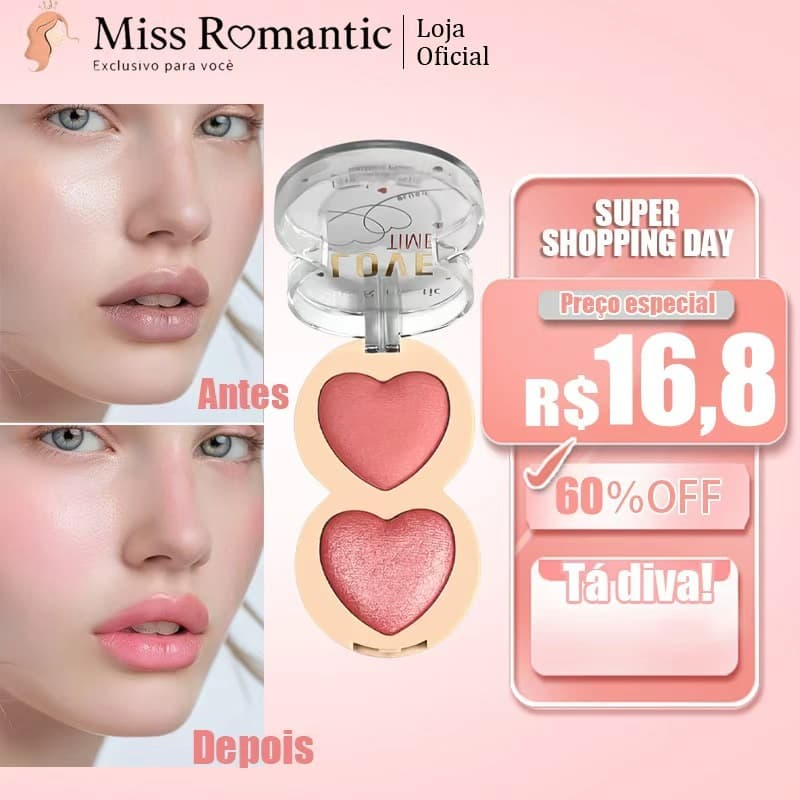 Blush Miss Romantic 4 Cores Paleta Kit Maquiagem Profissional Longa Duração Presente Frete Grátis