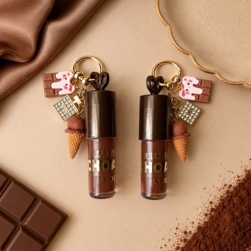 Gloss Labial Chaveiro Chocolate | Hidratante, Brilho Natural e Aroma Doce
