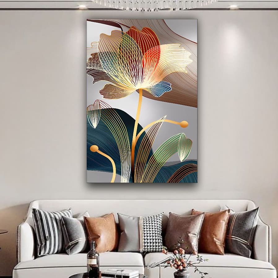 Quadro Decorativo Flor Folhagem Arte Sala Quarto Decoração