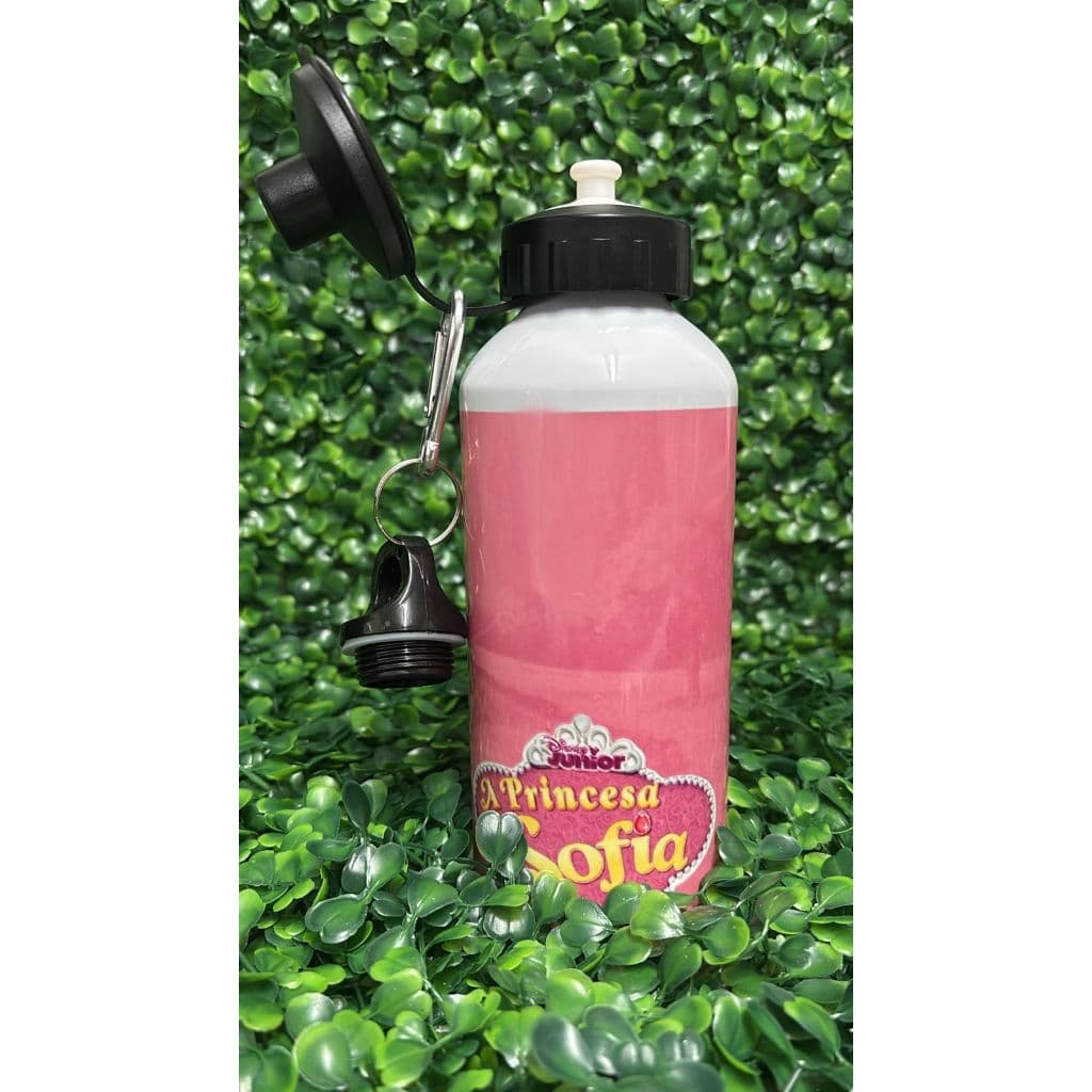 Garrafa Personalizada Princesa Sofia com Nome 600ml Alumínio Squeeze Disney Escolar Infantil