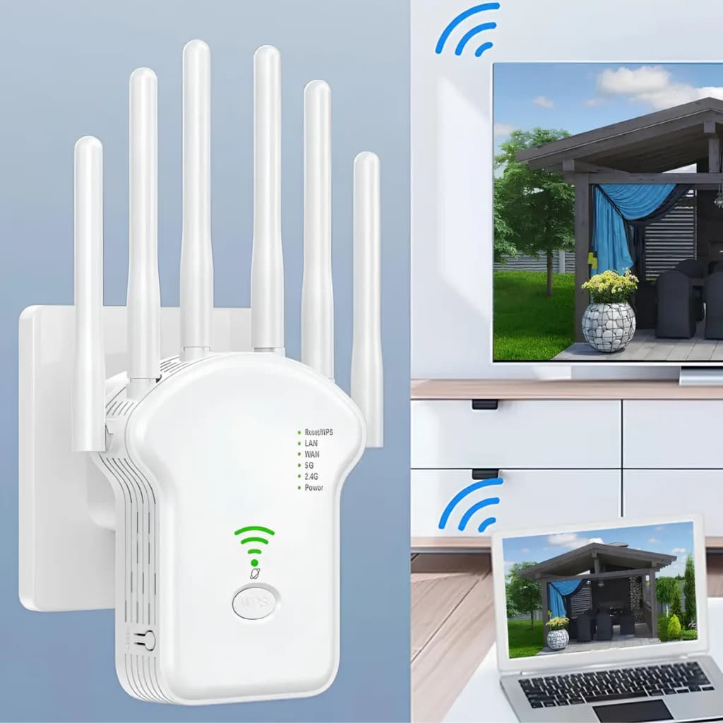 Repetidor Amplificador de Sinal Wifi - Roteador Sem fio / 6 Antenas Anatel
