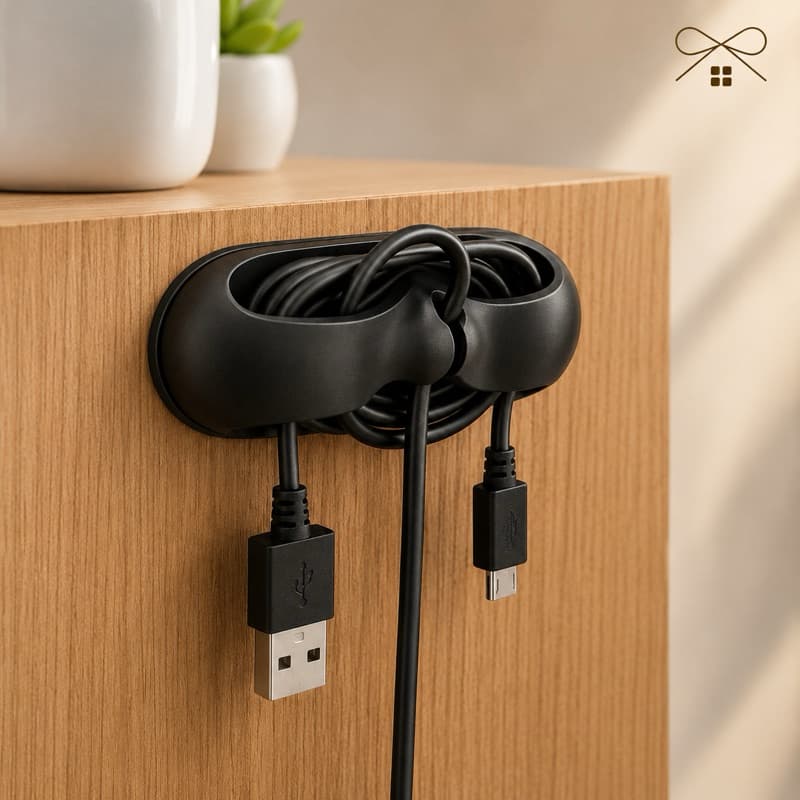 Organizador de Cabos Silicone Mesa | Prendedor de Fios para Celular, Notebook e Carregador