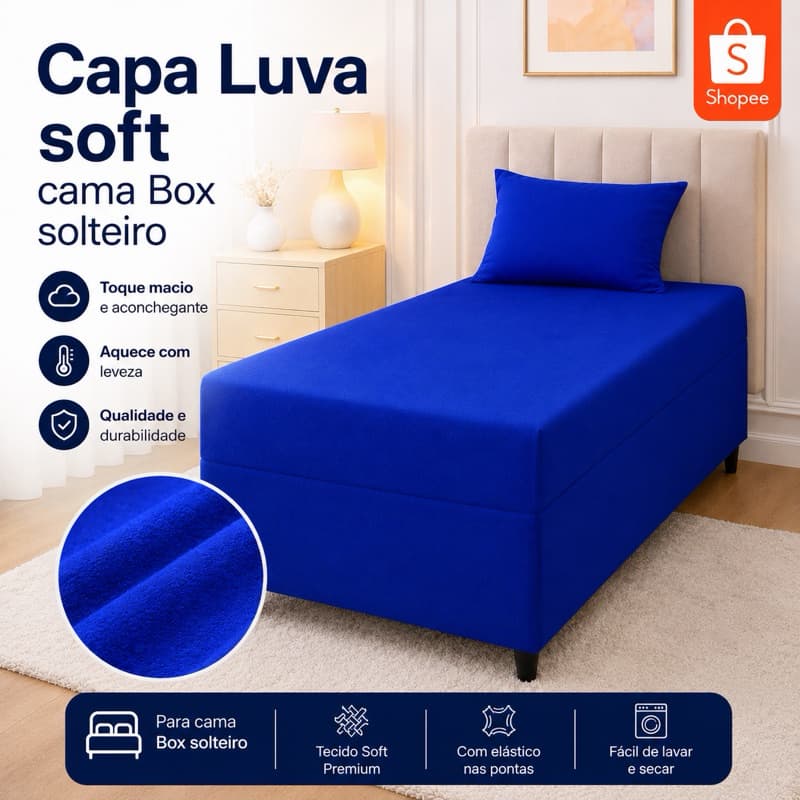 Capa Luva Box Solteiro com Fronha em malha gel protetor para Box conjugado Proteção  Anti Poeira