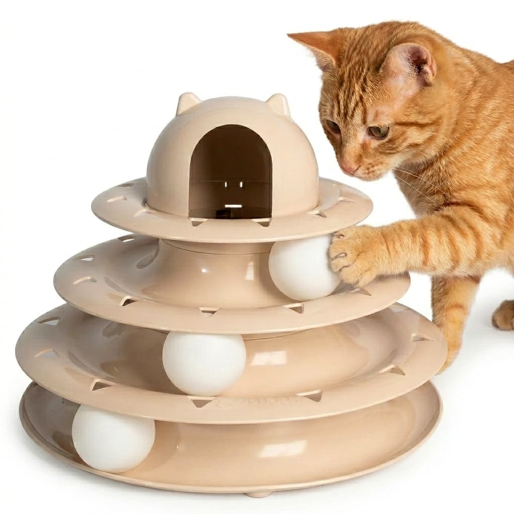 Torre de Bolinhas para Gatos 3 Andares Brinquedo Interativo Jelplast Desmontável