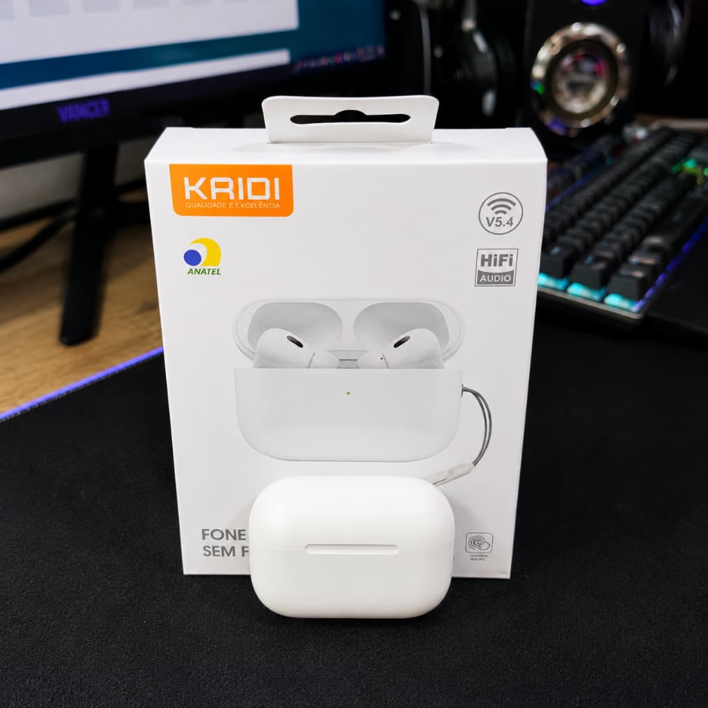 Fone Bluetooth Kaidi KNC5603 Sem Fio Bluetooth 5.4 HiFi Áudio Premium Cancelamento de Ruido Envio Rápido