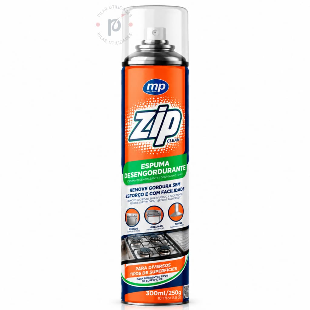 Espuma Desengordurante Aerossol MP Zip 300mL Para Azulejos e Pias