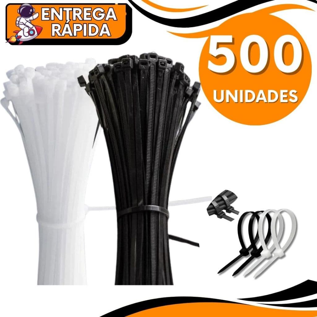 Enforca Gato Cinta Plástica Nylon Abraçadeira Lacre Plástica Organizador Preto Várias Medidas Profissional