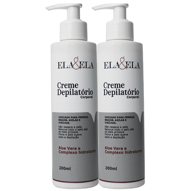 Kit 2X Creme Depilatório ELA&ELA - Pernas, Braços, Axilas | Adeus, Giletes!
