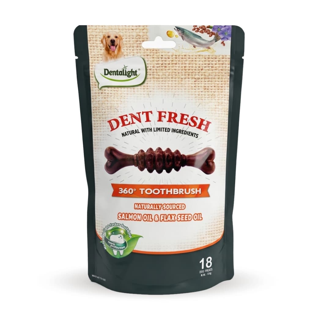 Petisco Natural Dent Fresh Salmão e Linhaça para Pele e Pelagem do Cachorro 150g