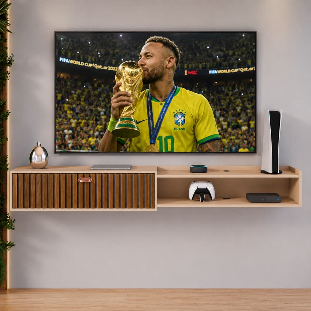 Rack Bancada Sala para Tv's de até 55 Polegadas 1.50 Supremo com Porta - Casa vernisse