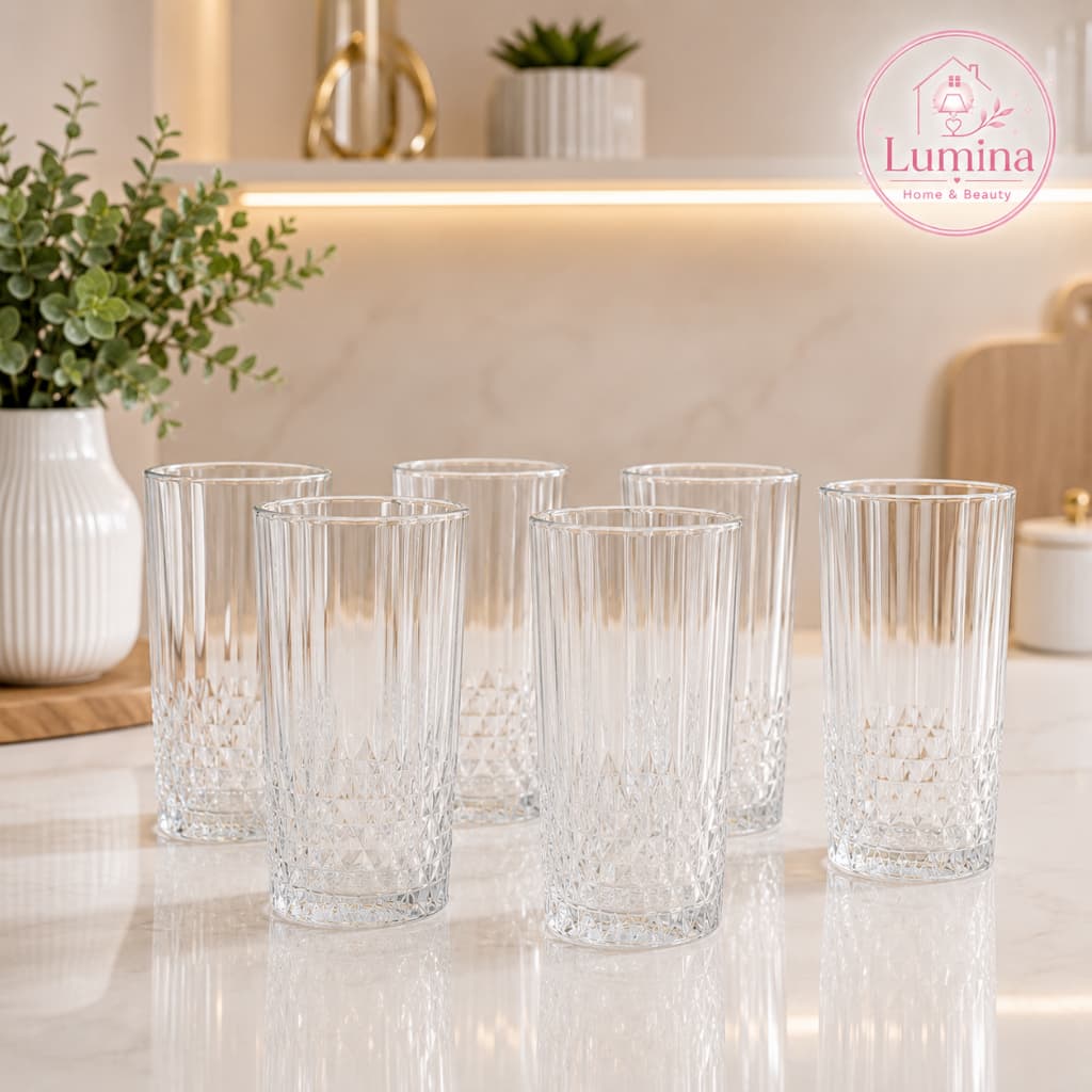 Jogo 6un Copos Lily Vidro 280ml - Conjunto