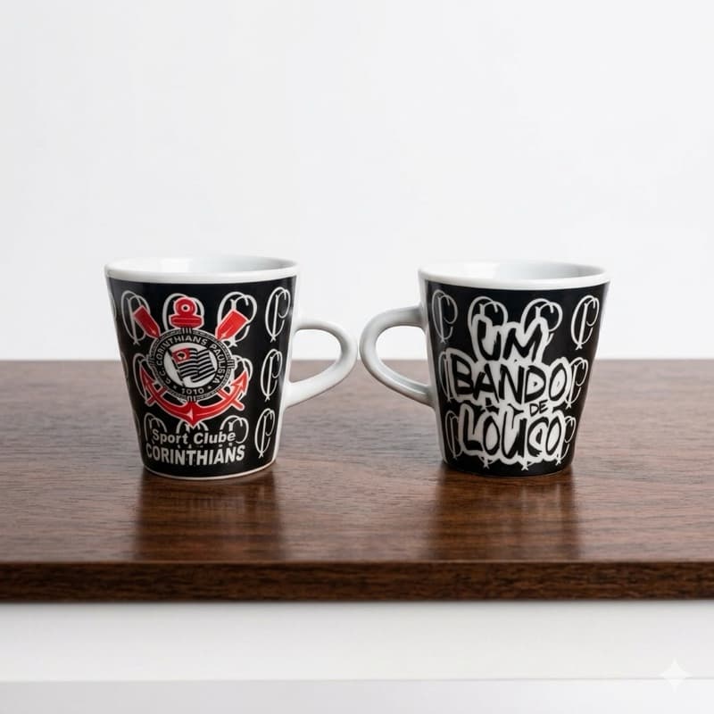 Jogo Canecas 120ml Times Caneca Timão Anju Xicara Chá Café Presente Elegante Lenbrança Time Faixa Jogo Xícara Chá