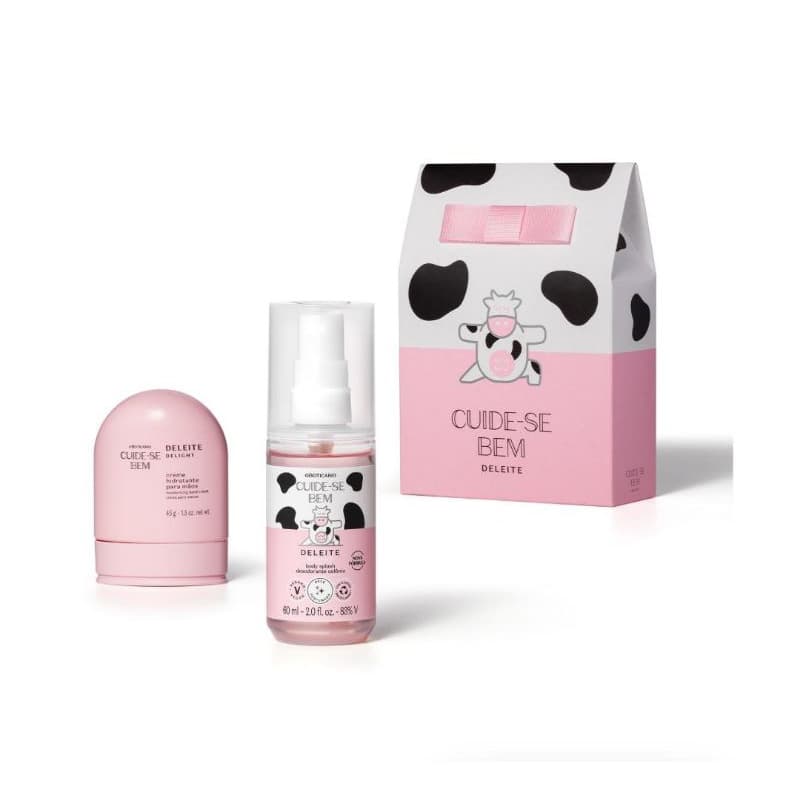 Kit Boticário Cuide-se Bem Deleite 2 itens - Mini Body Splash 60ml e Creme de Mãos 45g + Caixa Presente