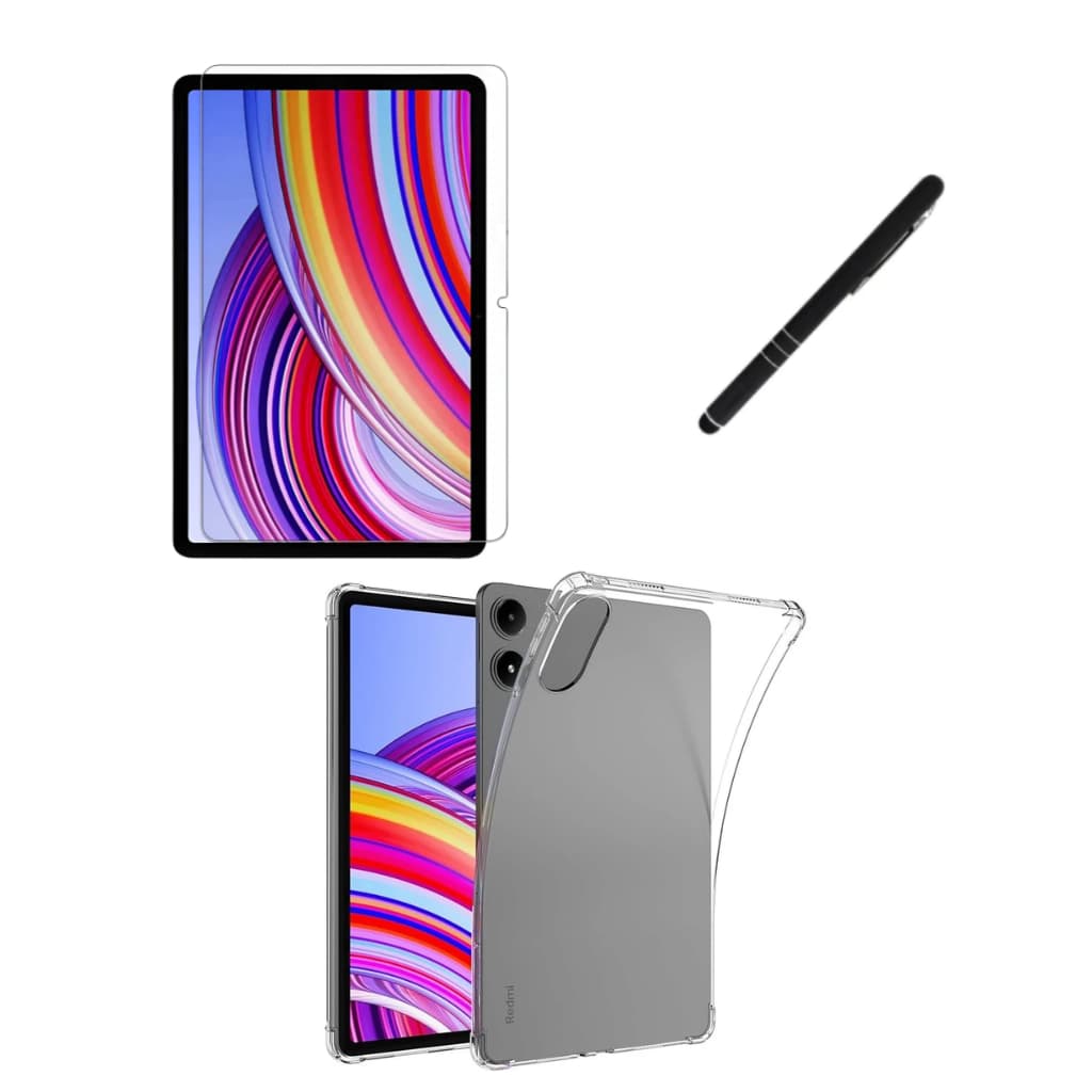 Kit Completo Anti impacto Transparente + Película + Caneta Para Xiaomi Redmi Pad Pro 12.1 Polegadas