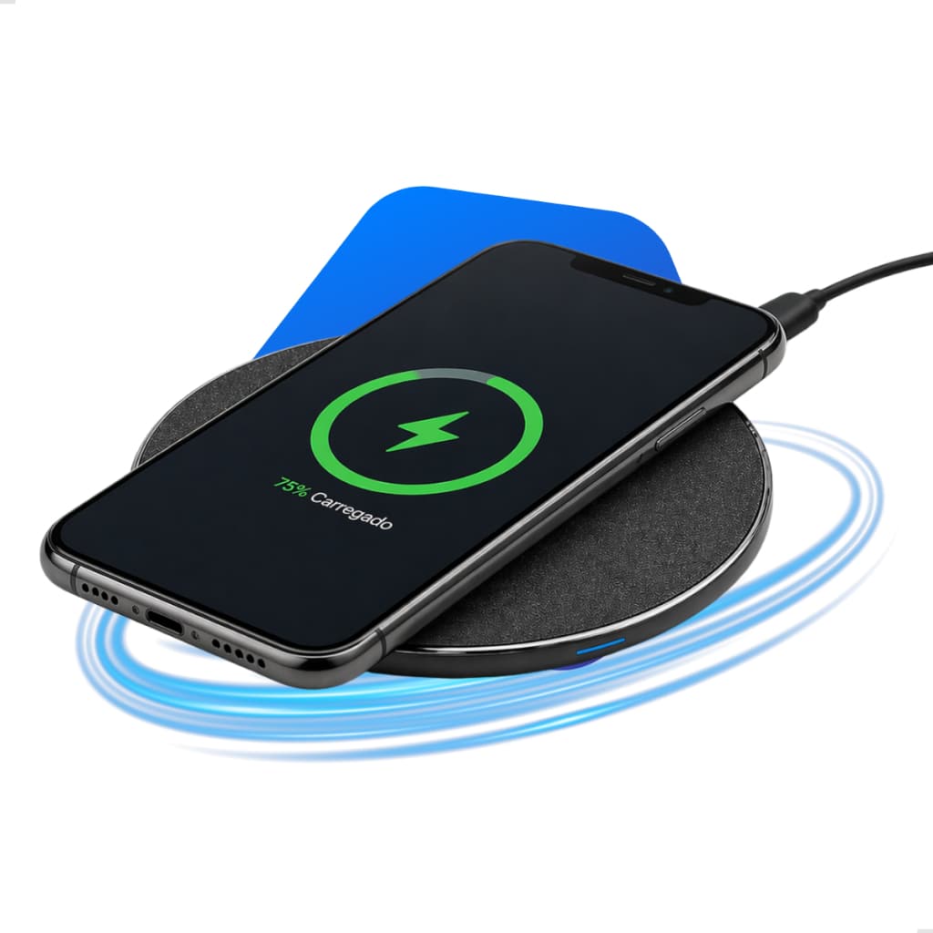 Carregador Sem Fio Rápido Indução MagSafe Wireless Charger Compatível iPhone 12 13 14 Samsung Xiaomi