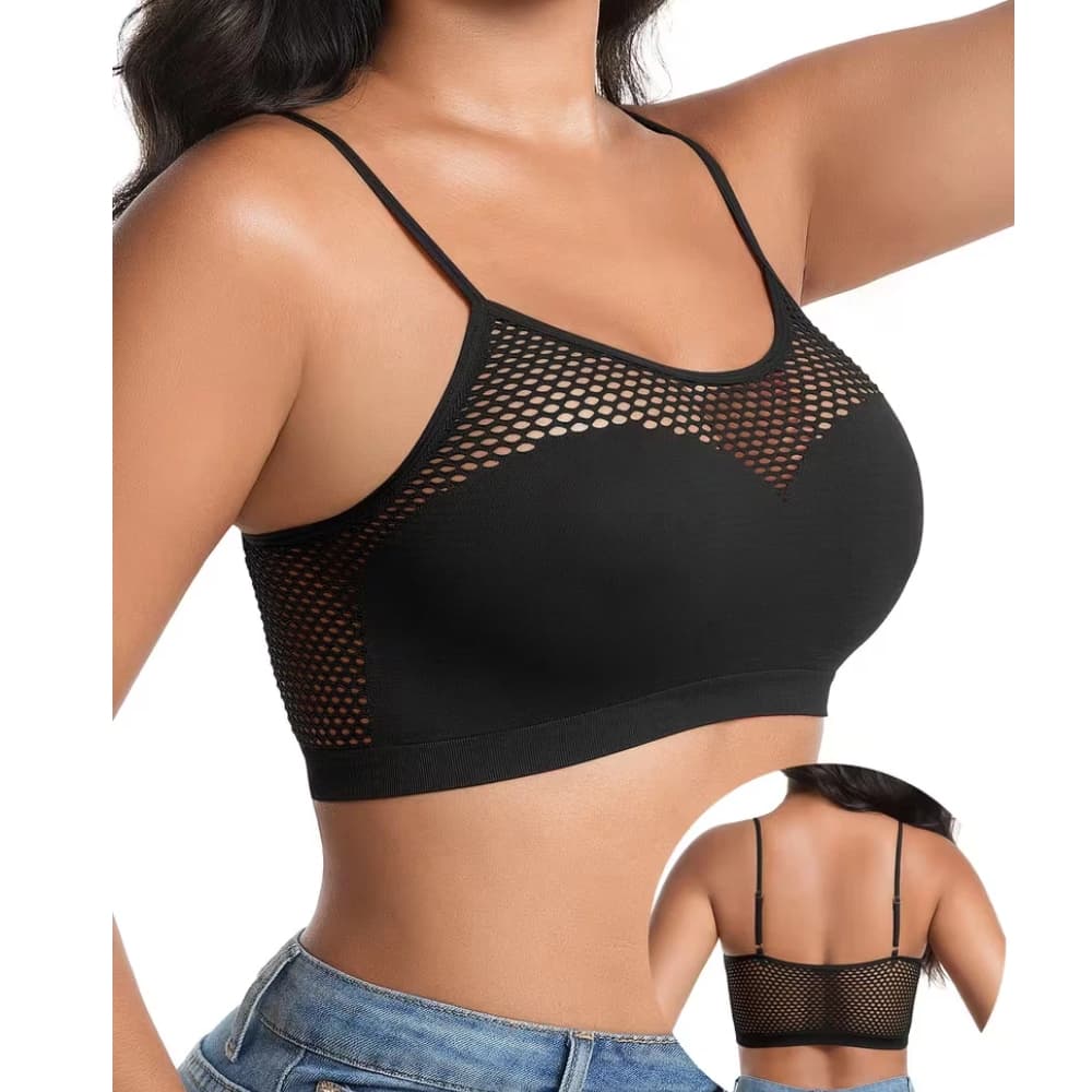 sutiã desportivo sem costuras confortável com recortes alças ajustáveis sutiã feminino roupa interior 9235
