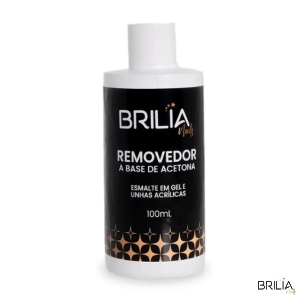 Brilia Removedor a Base de Acetona 100ml Esmalte em Gel e Unhas Acrílicas Blindagem