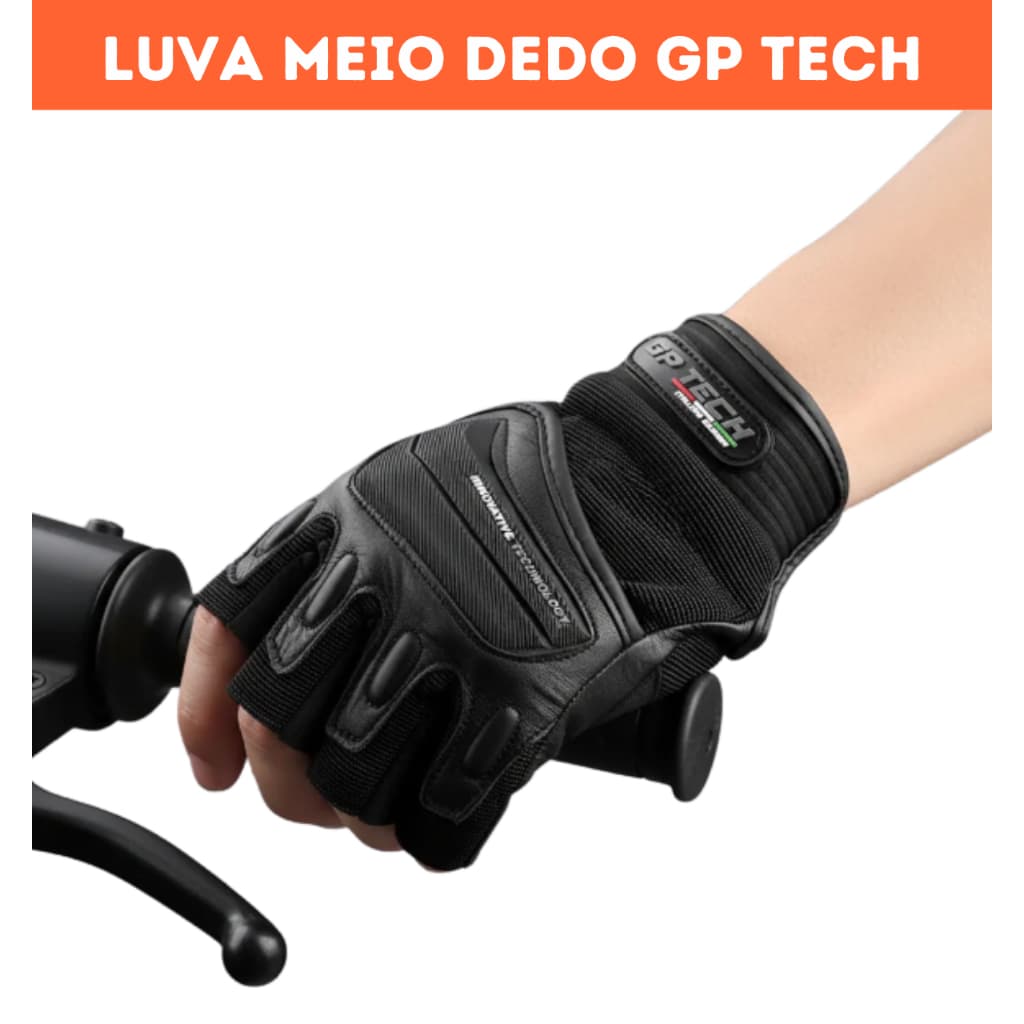 Luva Meio Dedo Esportiva Gp Tech Essence Malha Ventilada