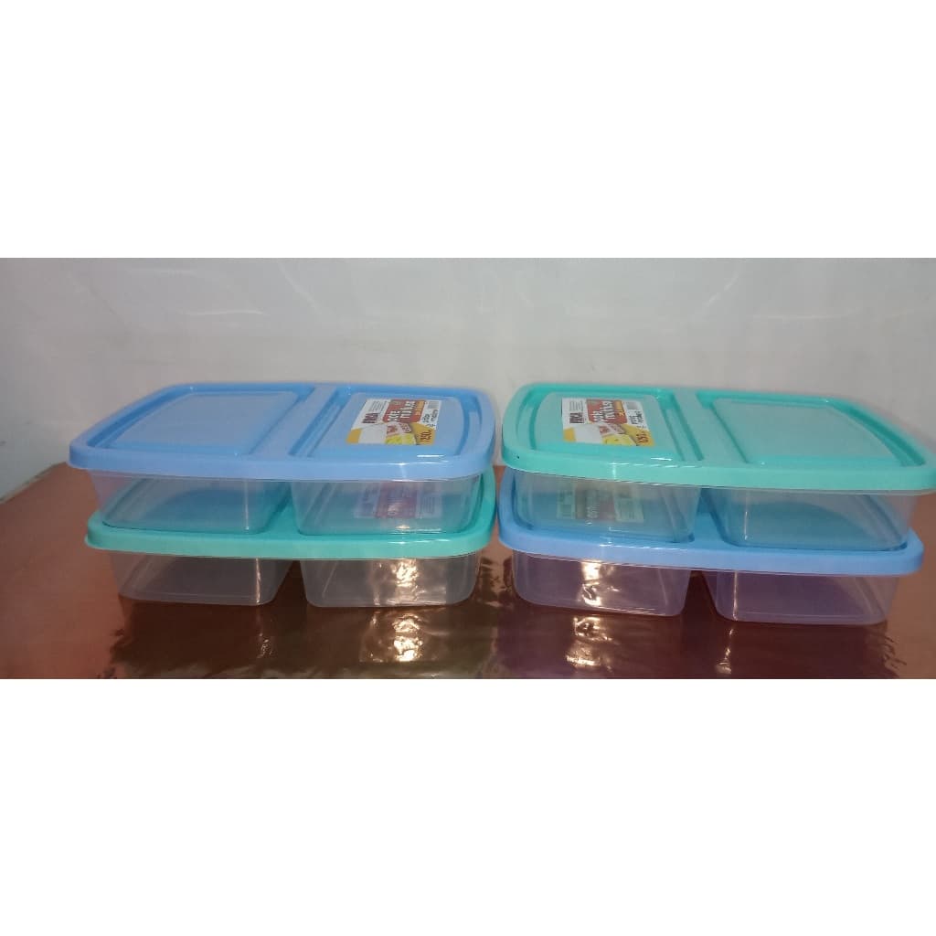Porta Frios Plástico Duplo Retangular 1250ml com Tampa Organizador Geladeira Colors