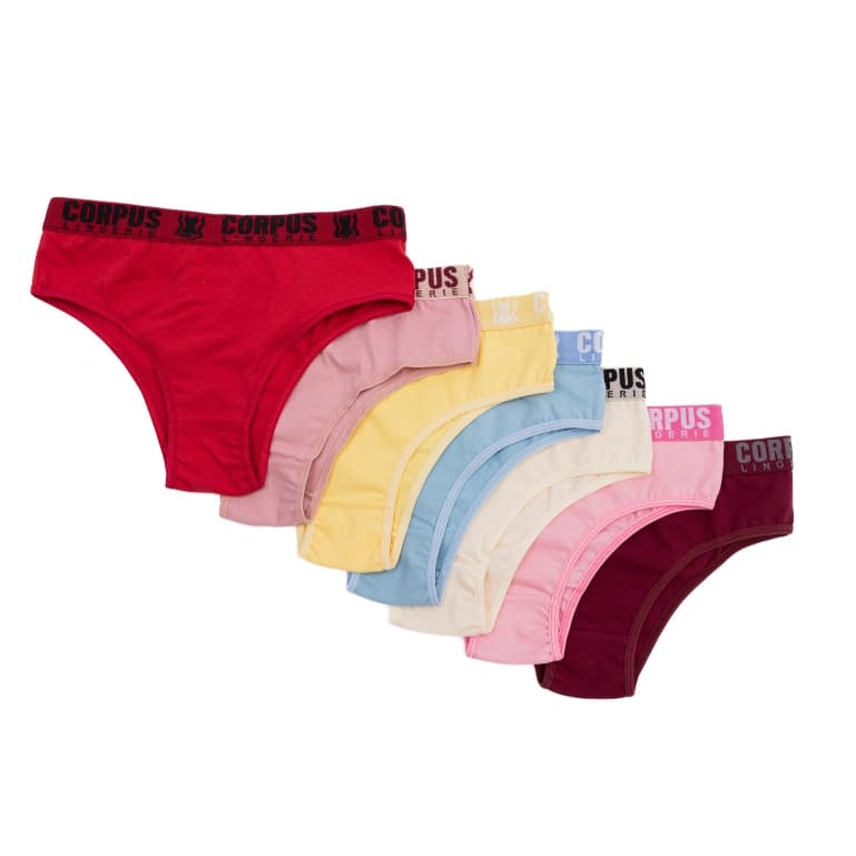 Kit 10 Calcinha Adulto Algodão Cós Largo Elástico Personalizado Corpus