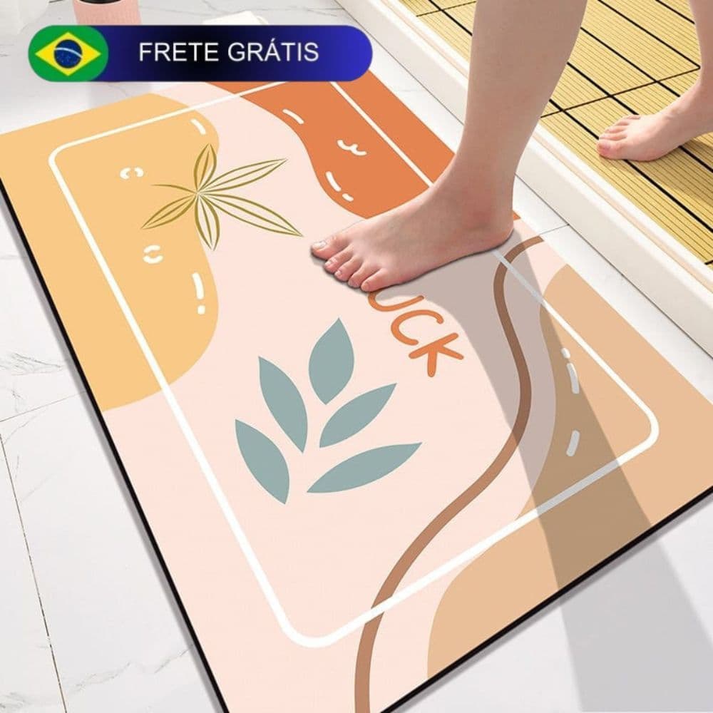 Tapete banheiro absorvente decorativo antiaderente para pisos (40x60)